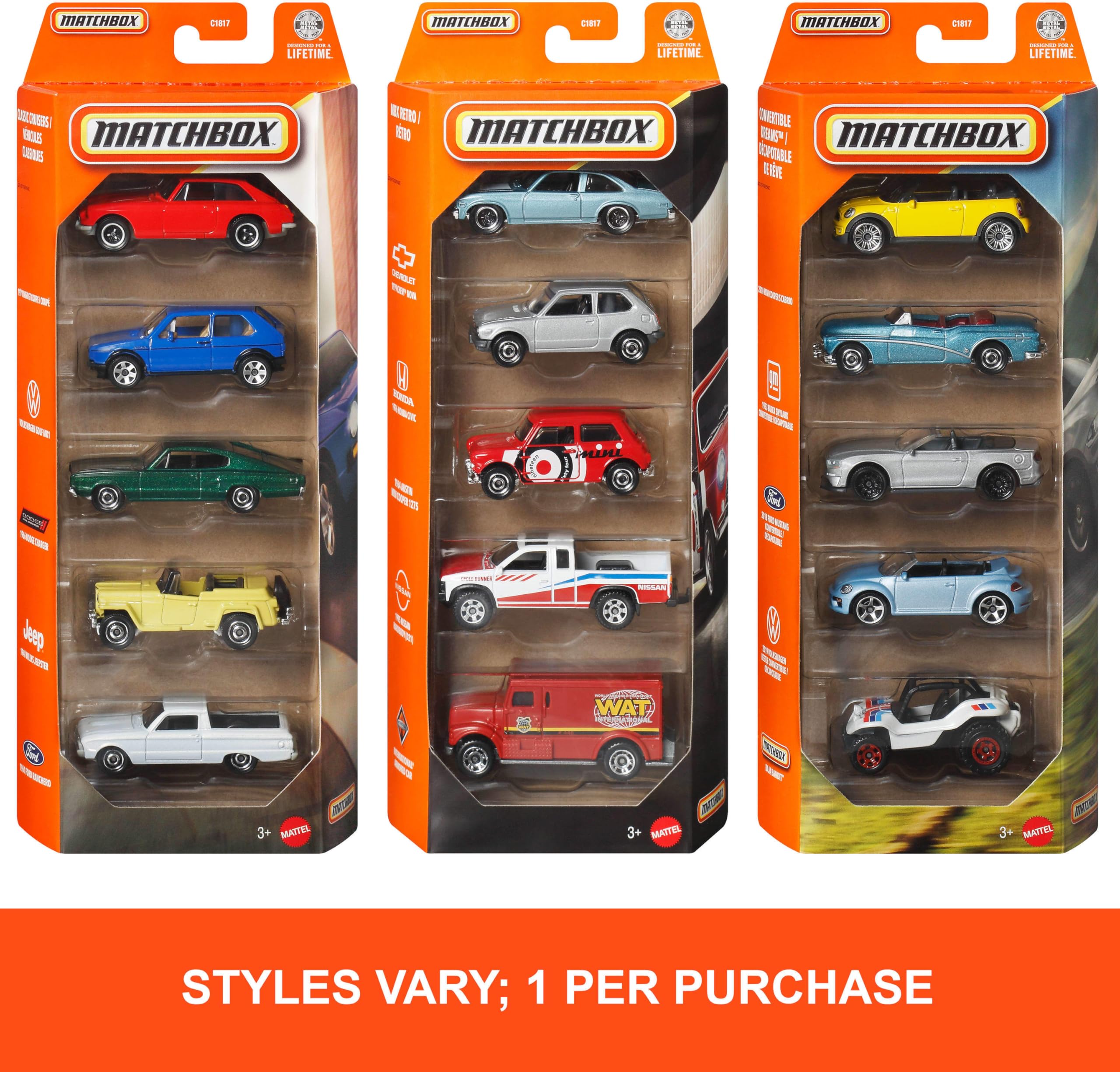 Amazon.co.jp: Matchbox 5-Pack Car Set (Colors/Styles Vary) : おもちゃ